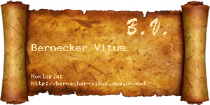 Bernecker Vitus névjegykártya